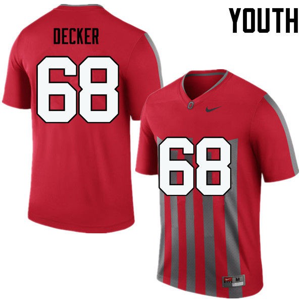 Ohio State Buckeyes #68 Taylor Decker Youth Official Jersey Throwback